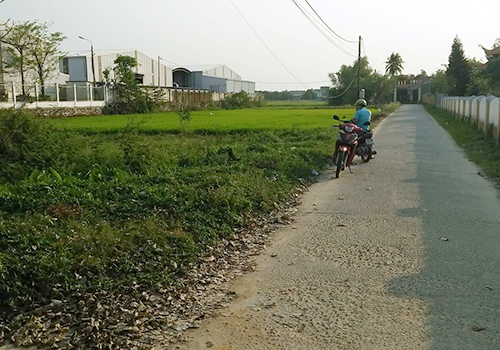 Nhiều khu đất đường bê tông ở xã Hoà Phong cũng được hô giá lên cả tỷ đồng. Ảnh: N.T.