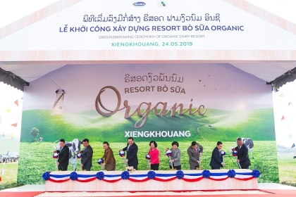Vinamilk liên doanh với doanh nghiệp Lào và Nhật Bản khởi công xây dựng Tổ hợp “Resort” bò sữa Organic quy mô 5.000ha