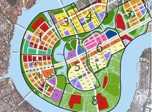 Bốn lô đất được đấu giá thuộc khu chức năng số 3 trong khu đô thị mới Thủ Thiêm. Ảnh: BQL KĐT Thủ Thiêm.
