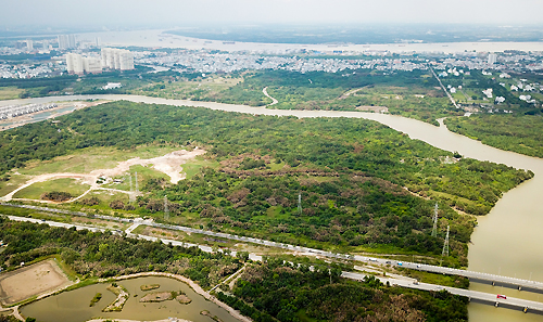 320.000 m2 đất tại huyện Nhà Bè được Công ty Tân Thuận (thuộc Văn phòng Thành ủy TP HCM) bán rẻ cho Công ty Quốc Cường Gia Lai. Ảnh: Quỳnh Trần.