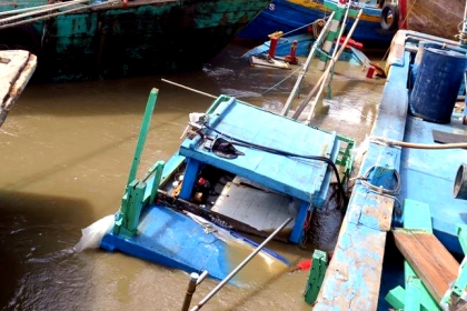 Nhiều tàu cá Bình Thuận bị chìm, vỡ do va đập sau bão Usagi
