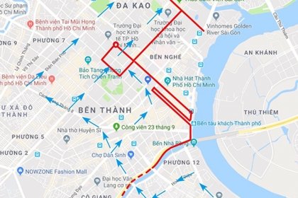 Một loạt đường trung tâm Sài Gòn bị cấm xe cuối tuần